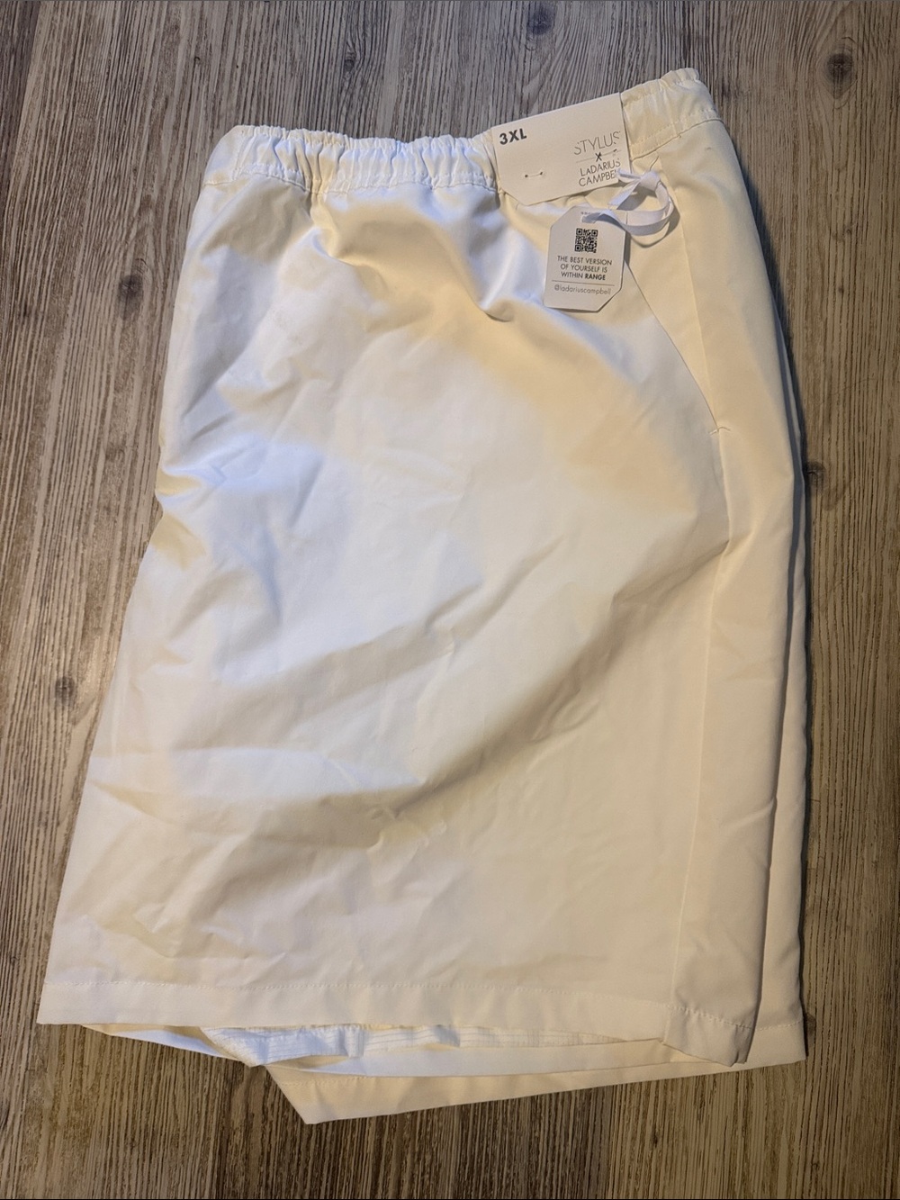 NWT Stylus x Ladarius Campbell Ivory Swim Trunks 3XL